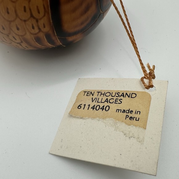 Peru Owl Gourd Ornament Hand Painted LUCMA - Picture 7 of 10